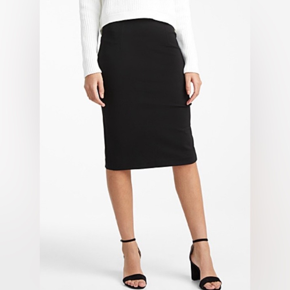 Structured jersey pencil skirt